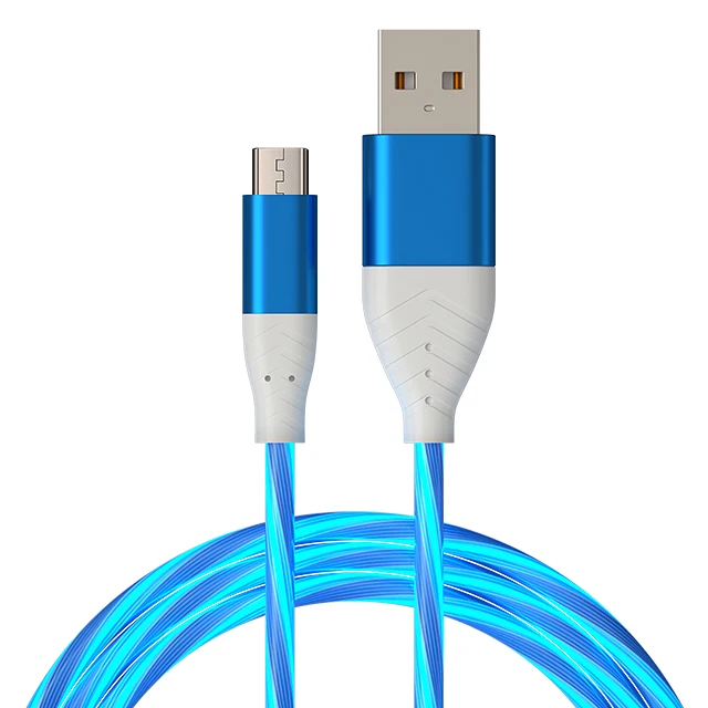Top Hit Flash USB Cable With LED Light Quick Speed Charging LED Usb Data Cable Micro For Android