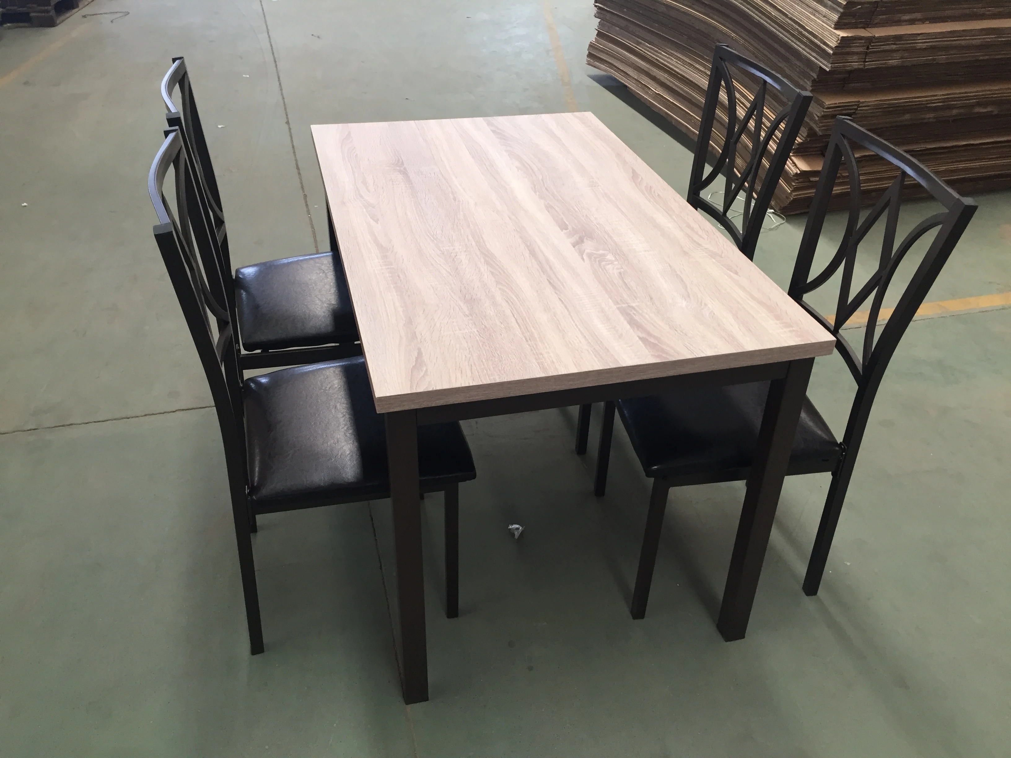 Faux marble top dinette sets restaurant bistro dining table 4 chairs sets manufacturer