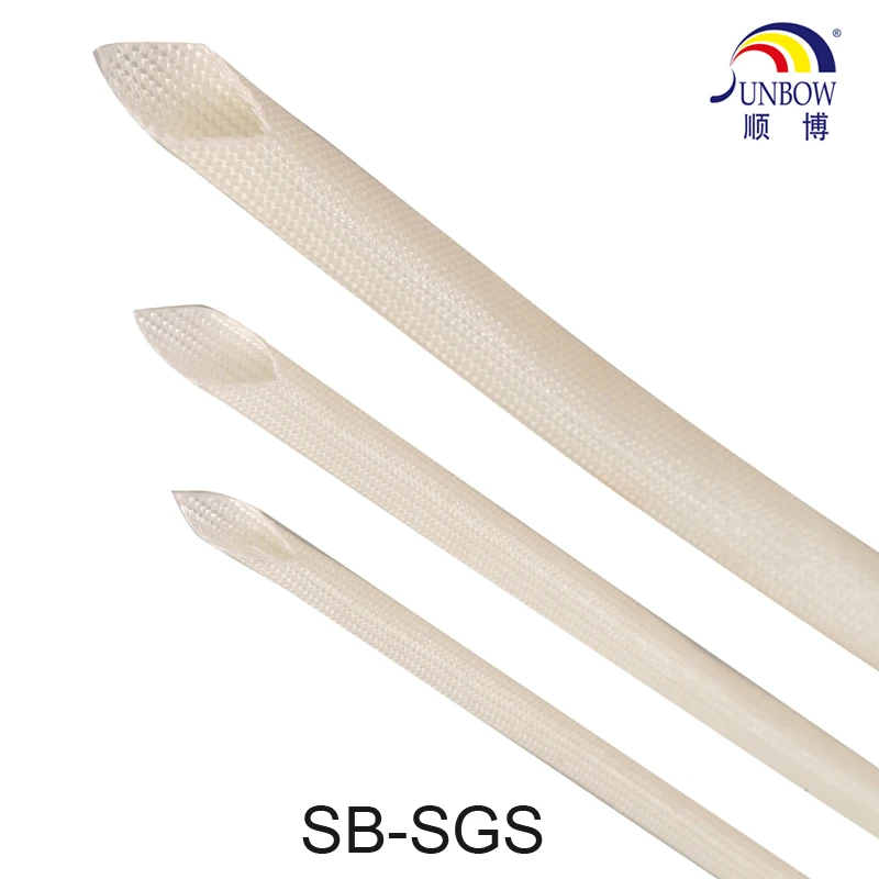 2.5KV 6.0MM Automotive Wire Insulation Silicone Glass fiber Braided Sleeve