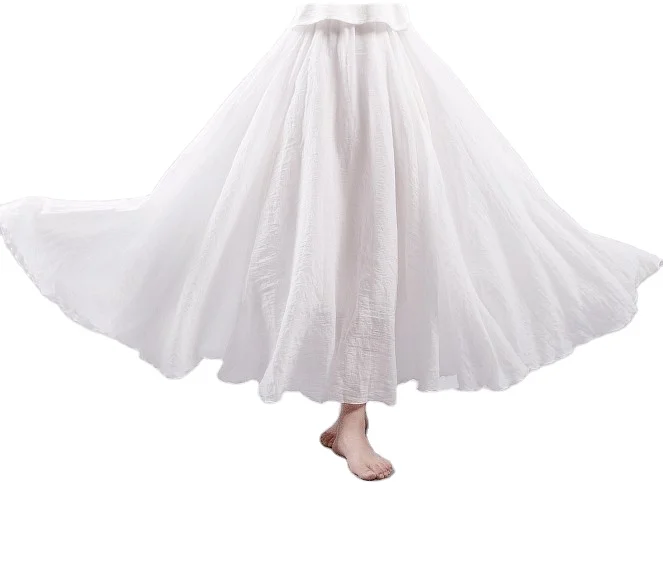 hot selling women ladies elegant long maxi linen skirts