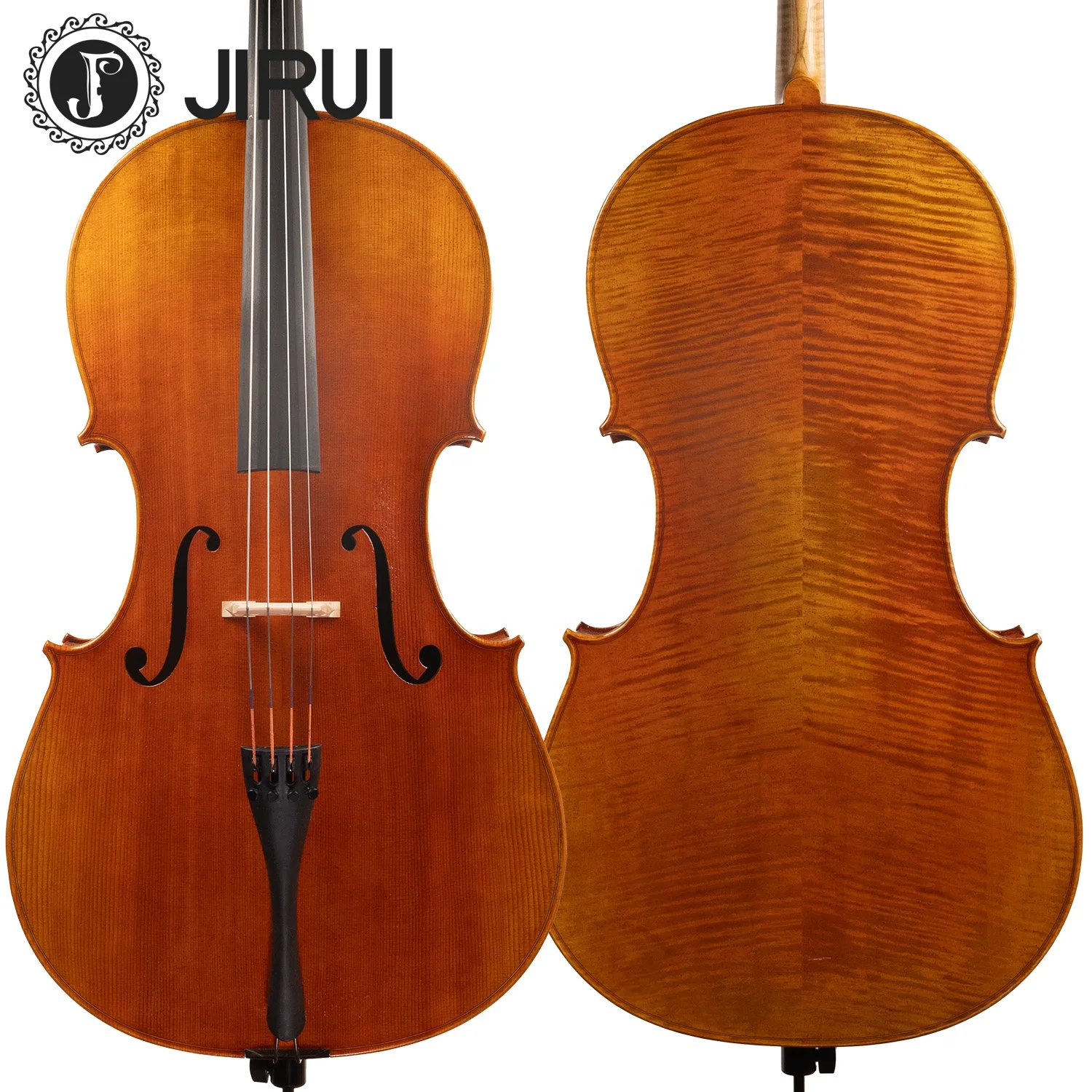 Top sale High quality Cello Handmade Brazil Wood Cello Nice flamed maple Advanced European 1/8 cello 4/4 grade B Standard Golden
