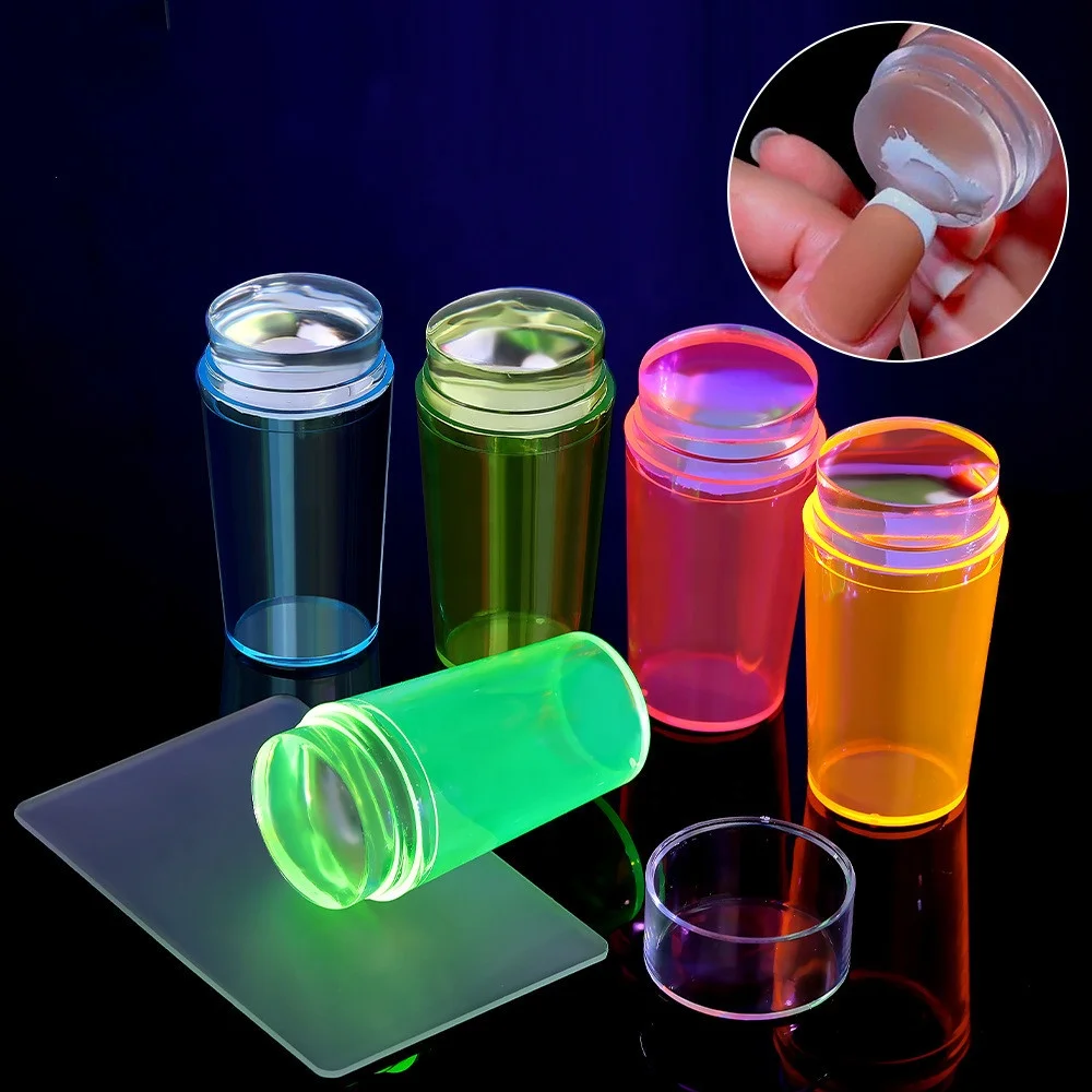 Biumart New Arrival Nail Art Stamping Kit Silicone Fluorescent Nail Salon Supplies Professional