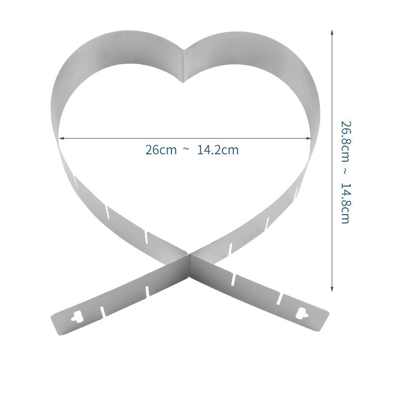 Heart Shaped Cake Mold Adjustable Telescopic Mousse Ring Stainless Steel Cake Rings