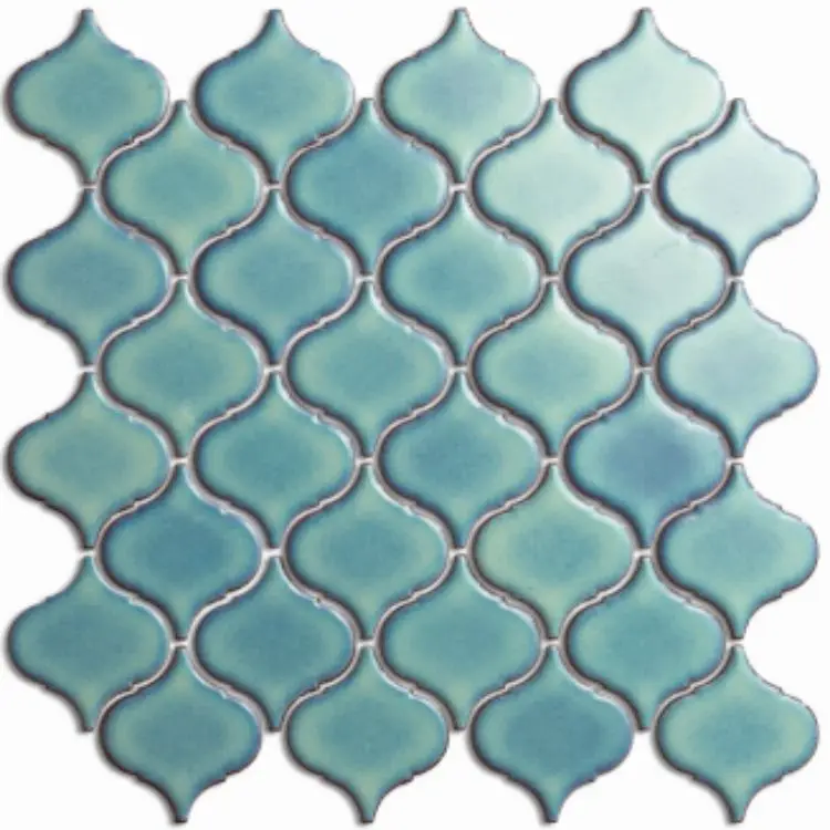 New come customized water jet crystal blue lantern mosaic tile for stairs kitchen wall tiles mosaic