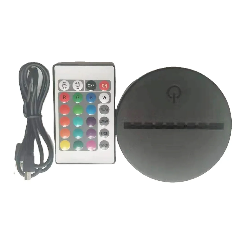 7 видов цветов изменение черный/белый пластиковый ночник круглый Светодиодная подсветка для обучения нанесению