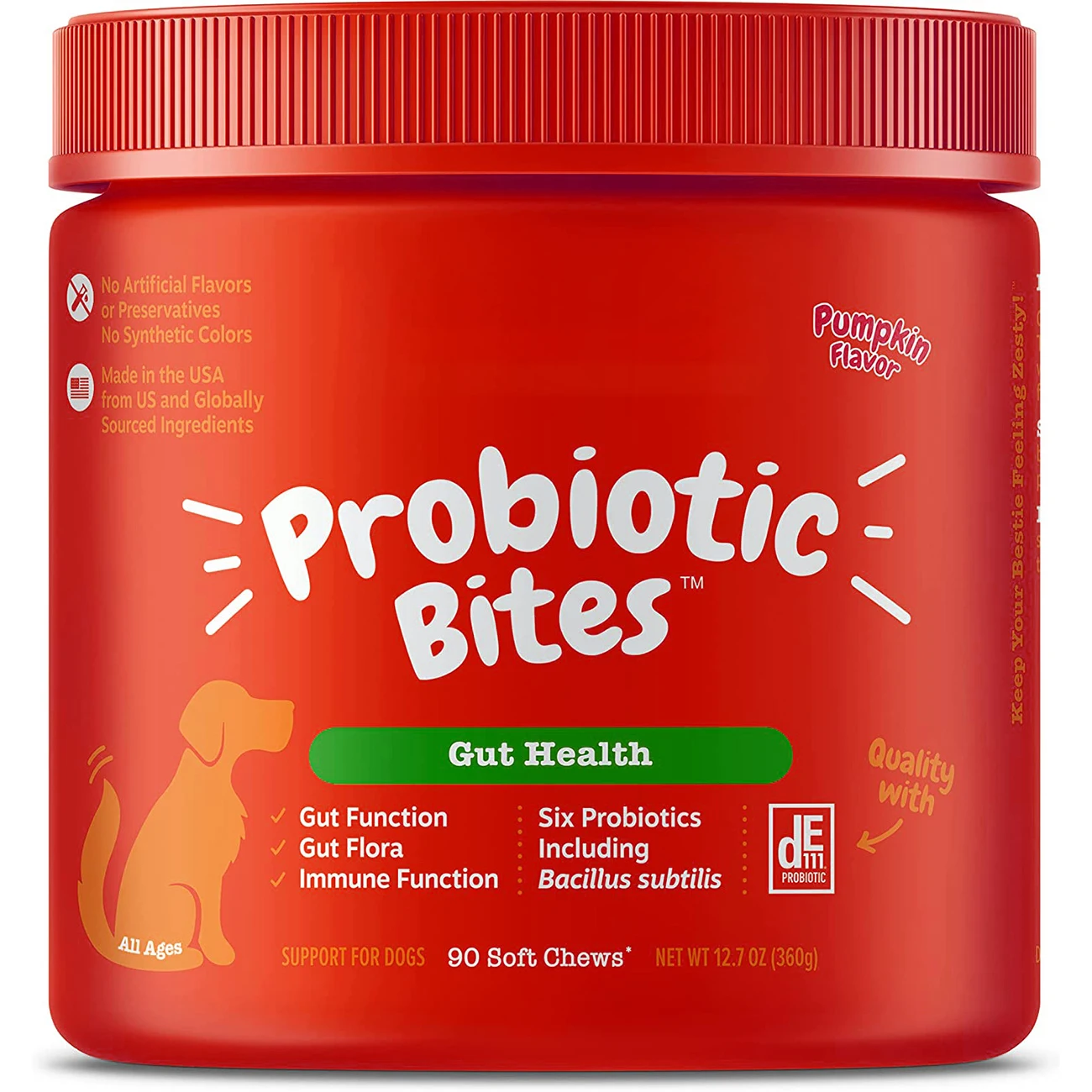 6 Strains Probiotic calming chews for dogs Gut Flora Digestive Health Occasional Diarrhea Bowel Support Dog Probiotic supplement