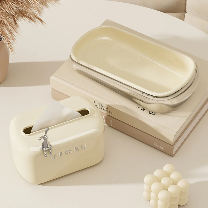 Wholesale Creative Ceramic Tissue Box Cover Napkin Box Removable Plastic Tissue Holder for Restaurant Hotel