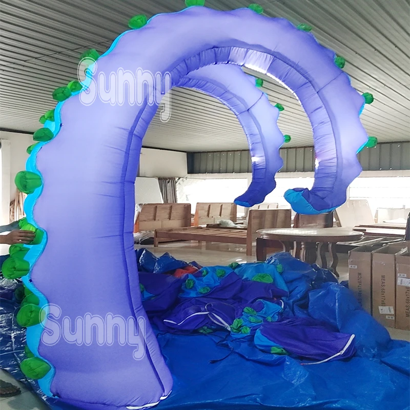 Halloween Led Lighting Octopus Model Blow Up Squid For Decoration Inflatable Tentacle For Stage