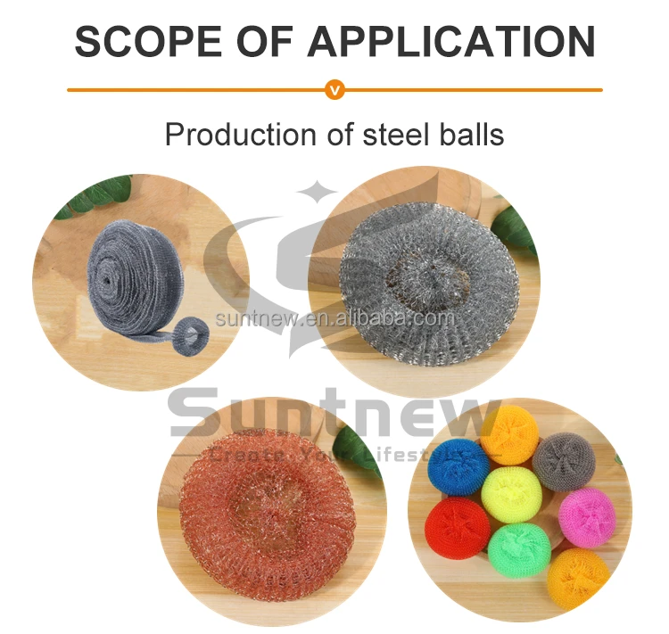 Продажа с завода, 0,2 мм оцинкованная мочалка, 2 головки, сетчатый скруббер, вязальная машина