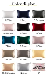 custom box 100% Mulberry silk satin pillowcase double side 19 Momme silk pillow case with zipper