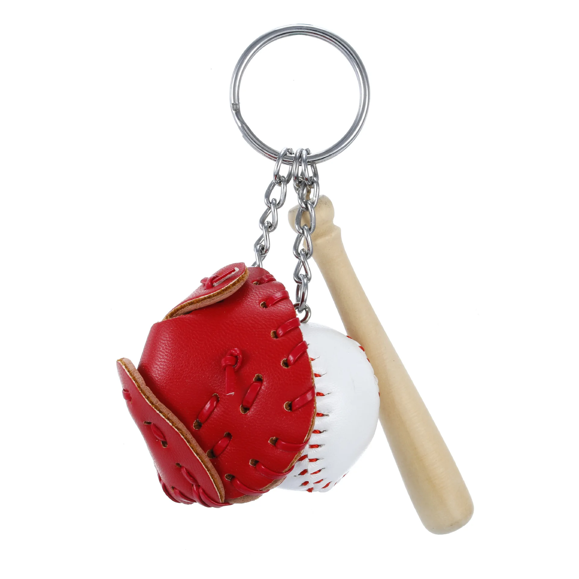 Cartoon Car Keychain Wooden Sports Baseball Keyring Ball Mini softball baseball Keychain