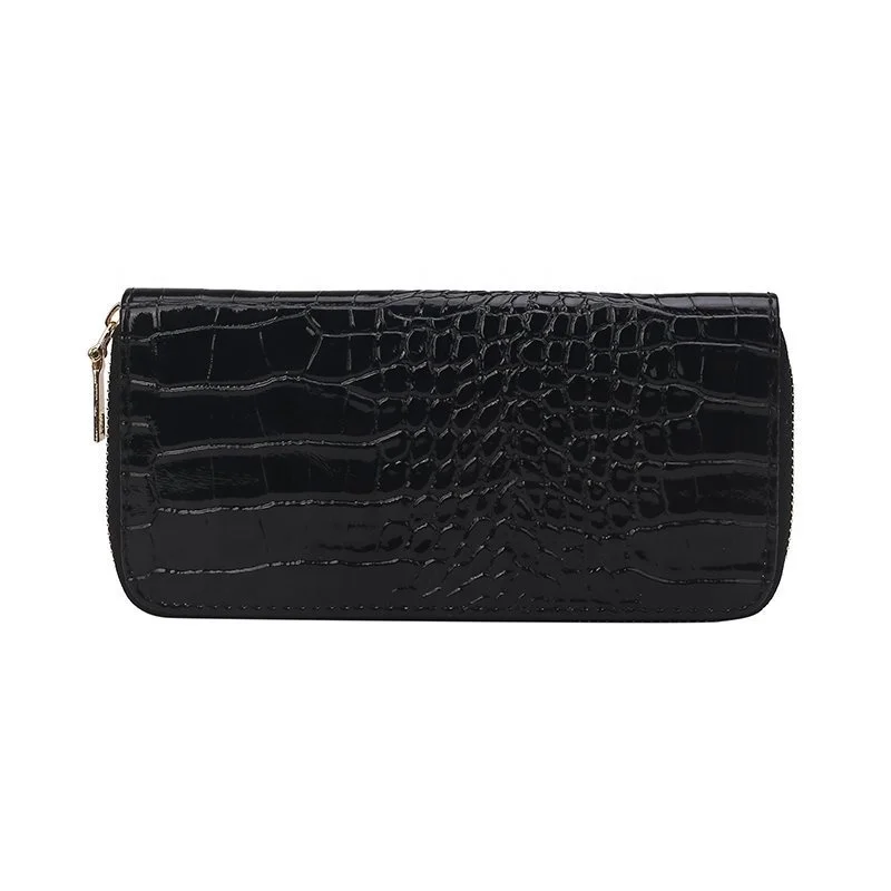 2022 Fashion Crocodile Pattern Multifunction Leather Ladies Clutch Wallet Long Phone Holder Cheap Purse Wallet