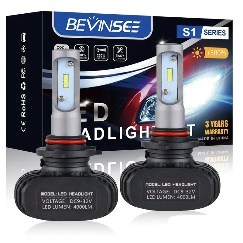 Bevinsee 9005 High Beam HB3 8000LM LED Headlight For GMC Sierra 1500 2500 HD 2001-2006