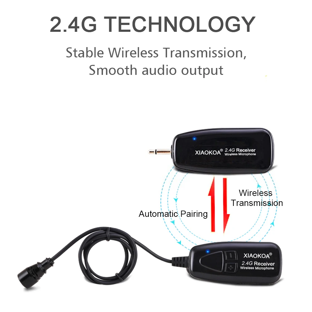 
2.4G Wireless Microphone System Wireless Lavalier Microphone for Teaching Meeting Tour Guide Microphones 