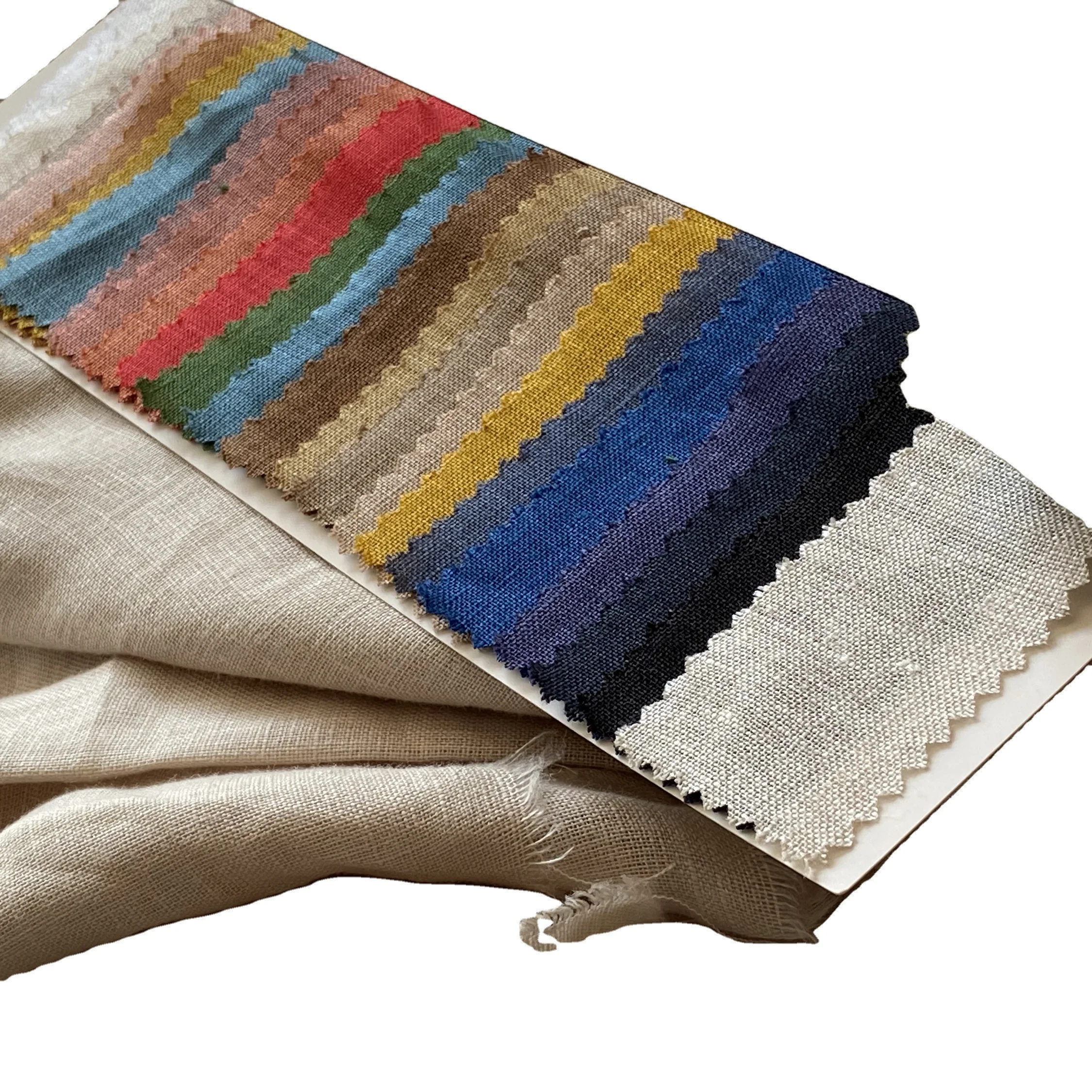 Natural Washed Plain Dyed Pure Linen for Sustainable Dress Clothes Textiles Fabric in Stock