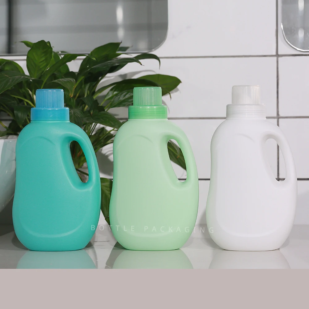 Eco Friendly HDPE 1200ml Liquid Detergent Bottles Screw Cap 1000 L 32OZ Fabric Softener Container Bottle With Measurement