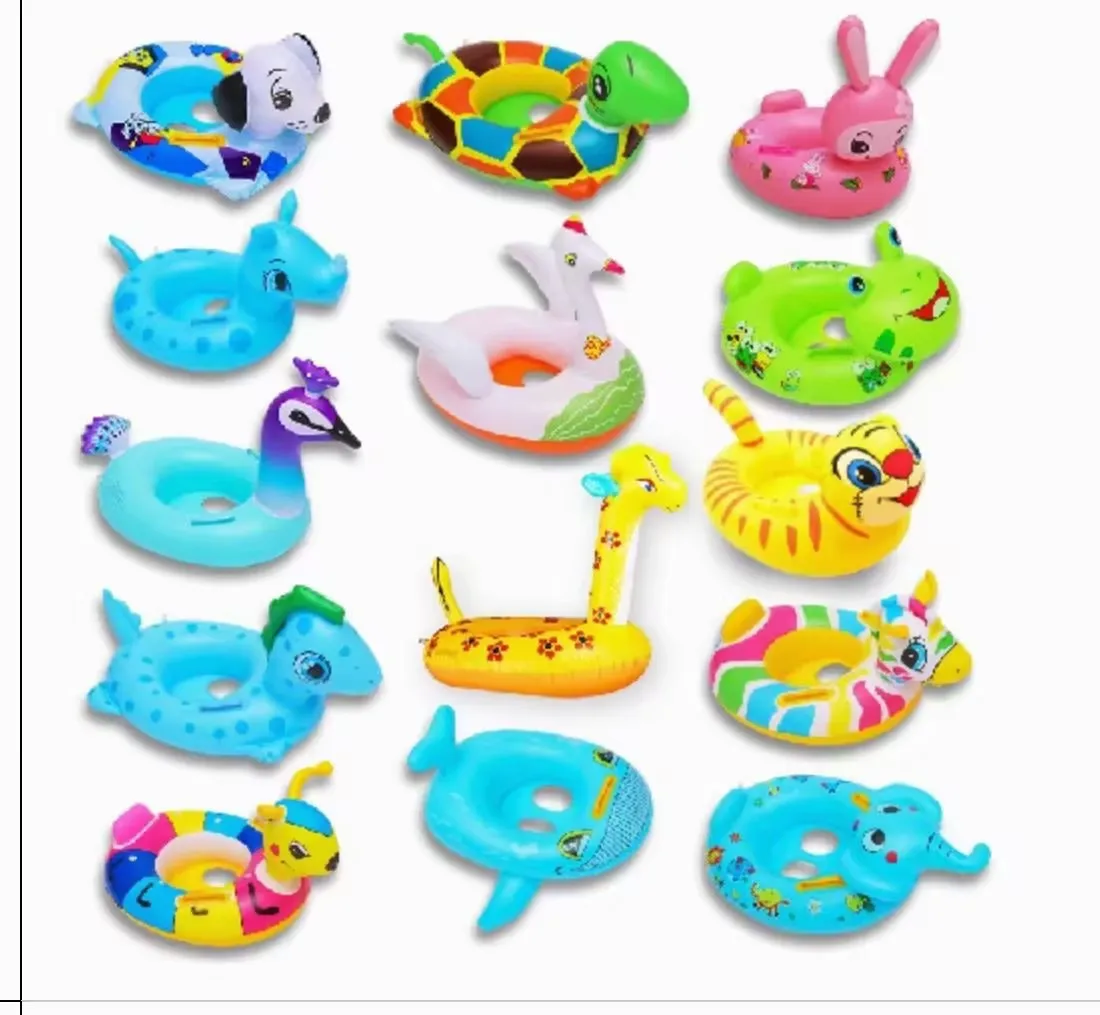 Factory Price Customized Float Baby inflatable floating swimming ring Double airbag Crystal circle Kid Swim Ring