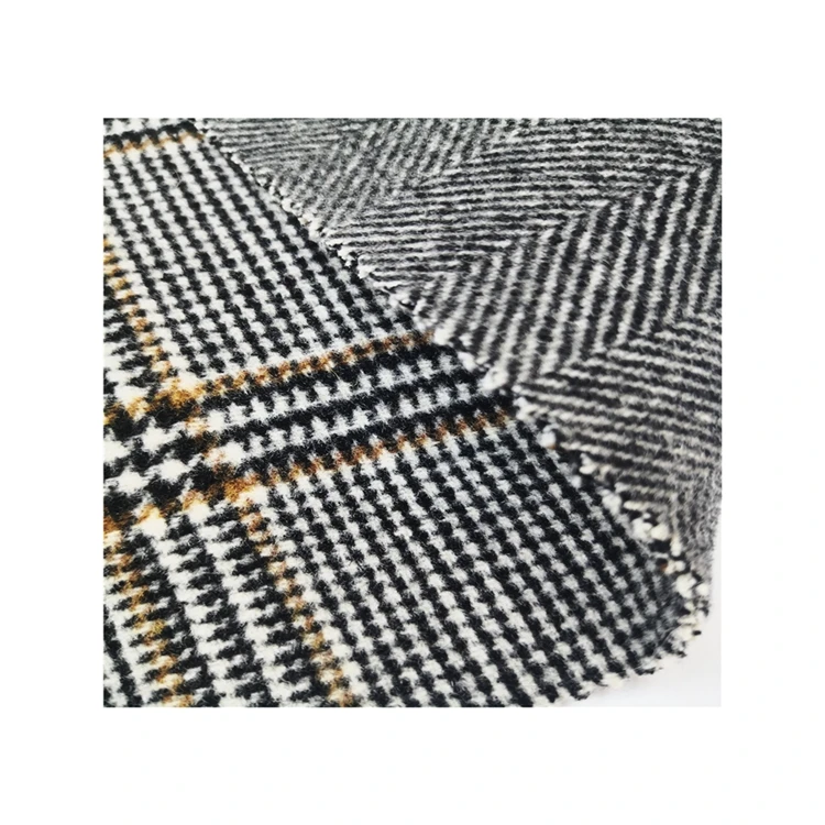 Высококачественная двухсторонняя Клетчатая Шерстяная Ткань по низкой цене, саржевая ткань