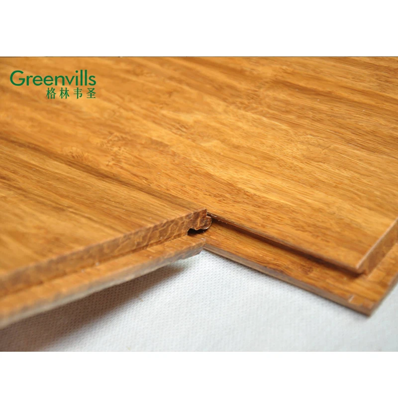 
2021 Greenvills strand woven solid bamboo floor click system floating carbonized bamboo flooring 
