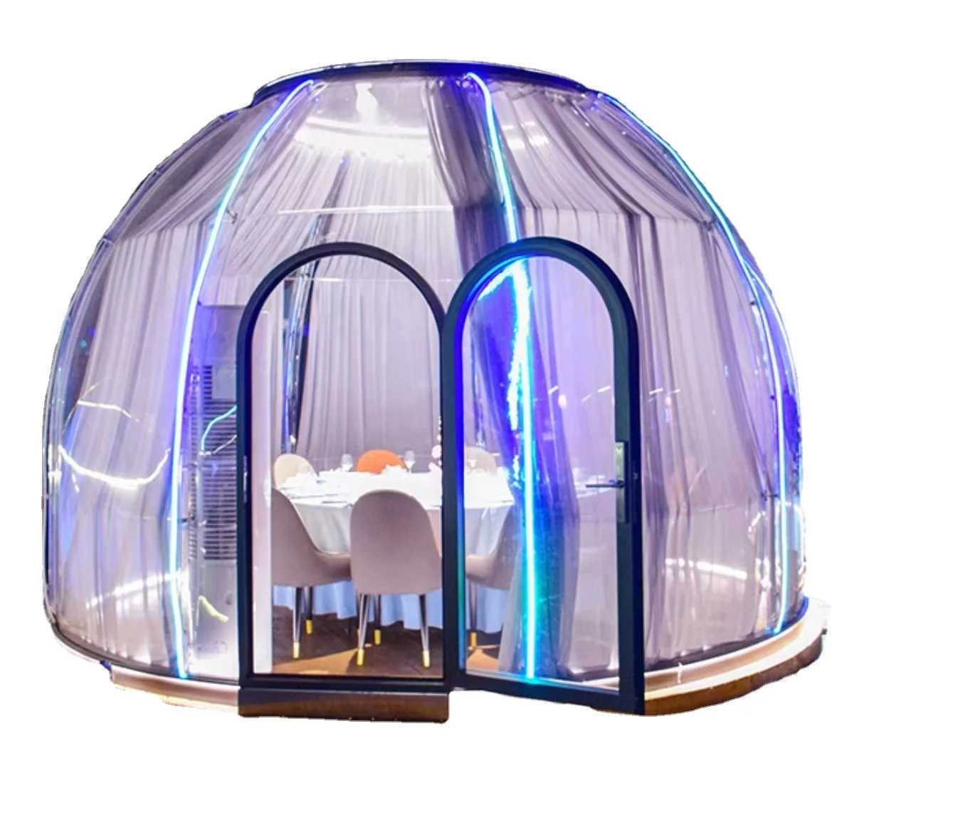 Trending product fashion open air customizable rainproof windproof dome polycarbonate sheet romantic starry cabin bubble house