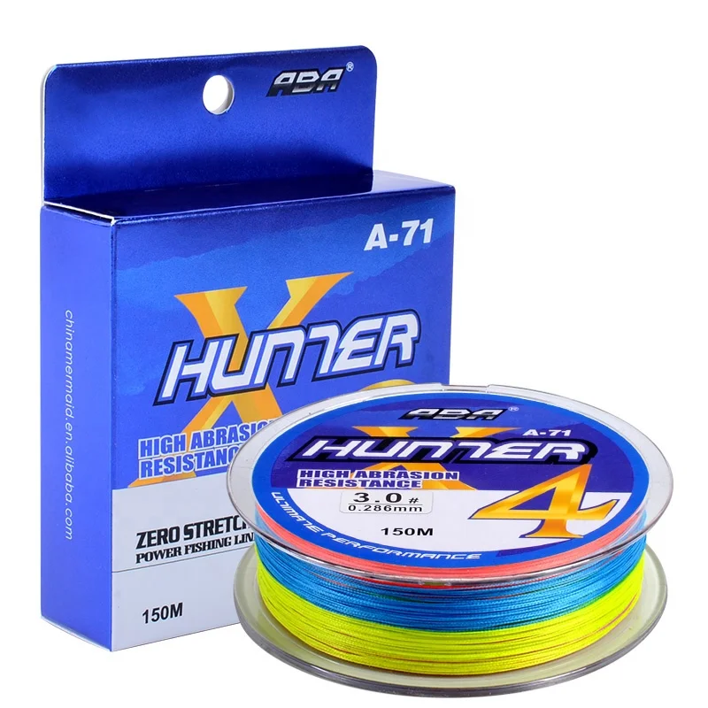  Многонитевая рыболовная плетеная леска Hunter 150 м из супер полиэтилена с 4 жилами и плавающим