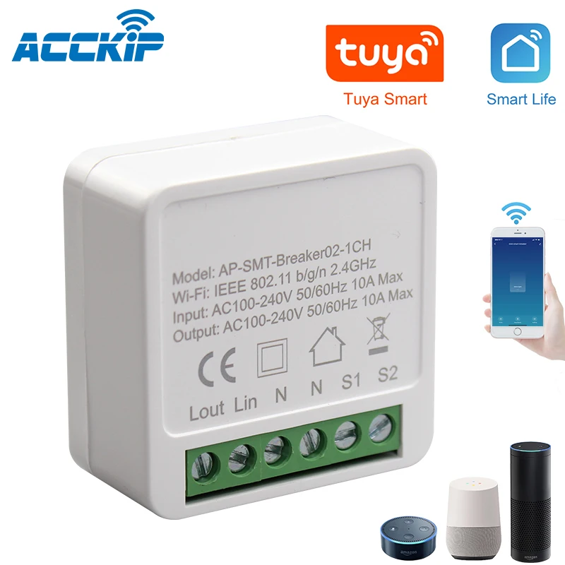 ANPU 16A Мини Смарт Wi-Fi для переключателя «сделай сам» поддерживает связь с 2-мя способ контроля система автоматического управления 