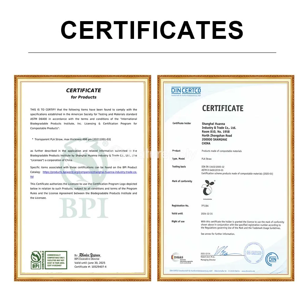 Hot Sale Fashion Ecological 6mm 8mm 12mm Sugarcane Straws Sugarcane Bagasse Drinking Straw