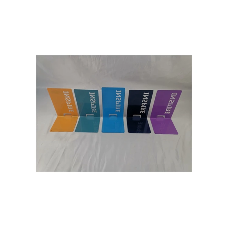 Economical Custom Design Metal Iron Stand Book Holder Desk Organizer Bookends Decorative