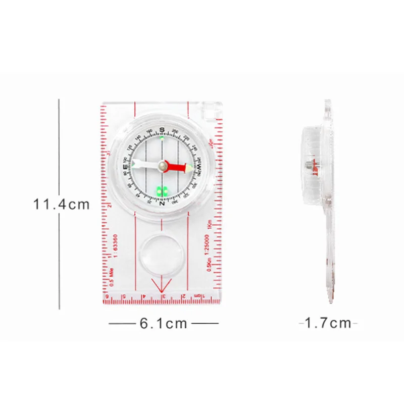 Custom New Products Camping Tools Multifunctional Map Ruler Compass Orienteering Hiking Guide Compass With Lanyard