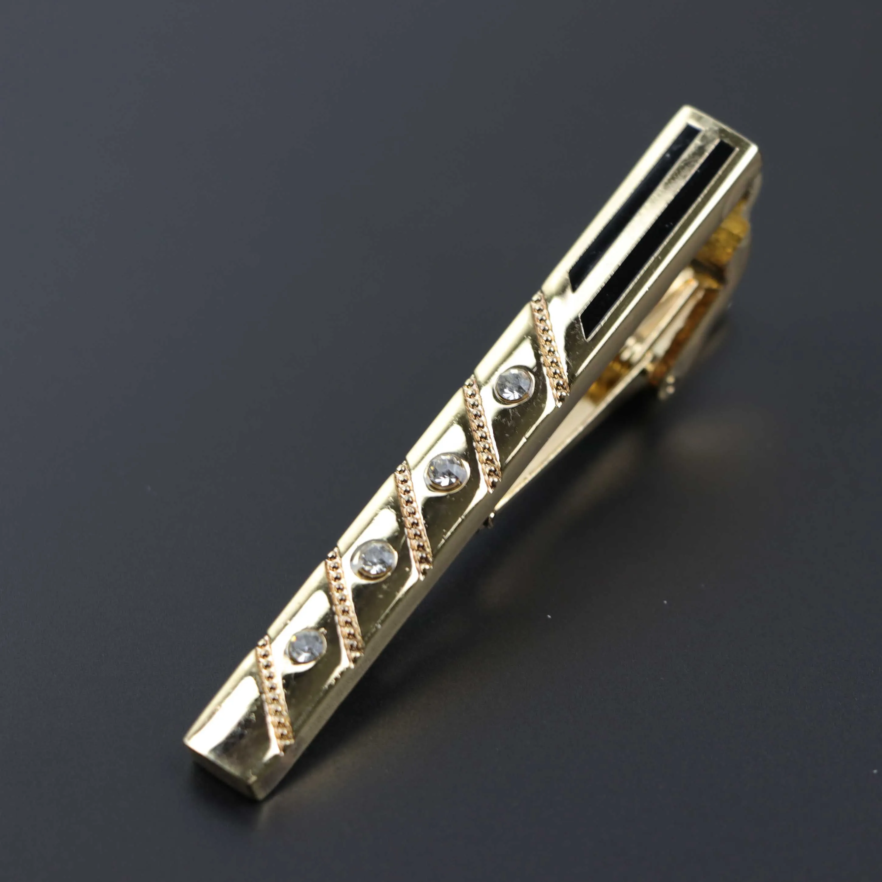 Fashion Clasp Wedding Gift Style Tie Clamp Pin Necktie Simple Clip Golden Jewel Men Metal Tie Clips No.1-18
