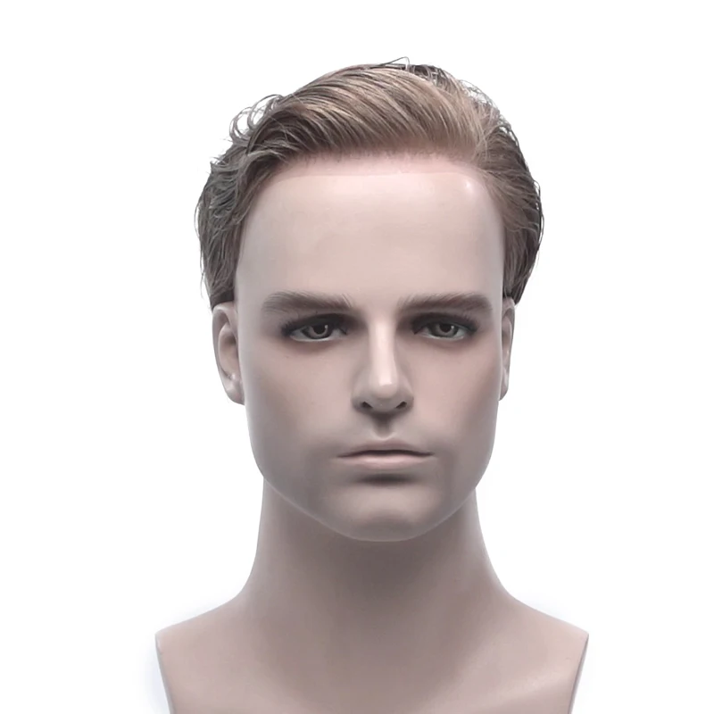 super thin 0.06mm sink PU stock 8x10 6inch Indian Remy real human hair toupee