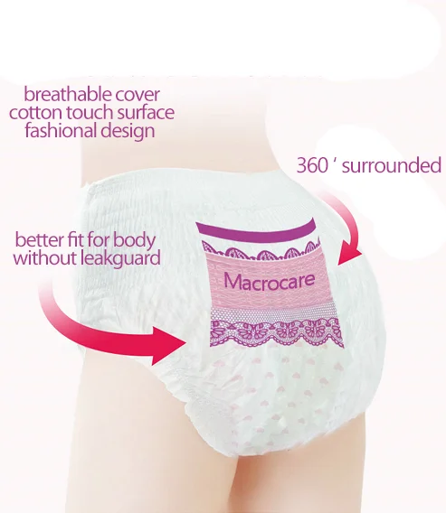 Factory Direct Provide Women Diaper Pants Disposable Menstrual Panties Period Underwear