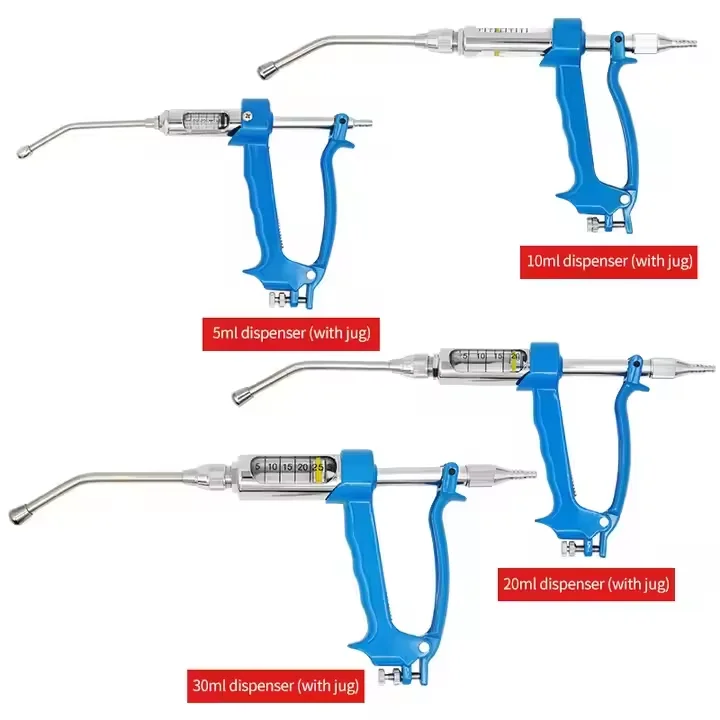 5ML 10ML 20ML 30ml Animal Medicine Feeding Gun Syringe Adjustable Veterinary Automatic Continuous Metal Drench Gun Cow Drencher