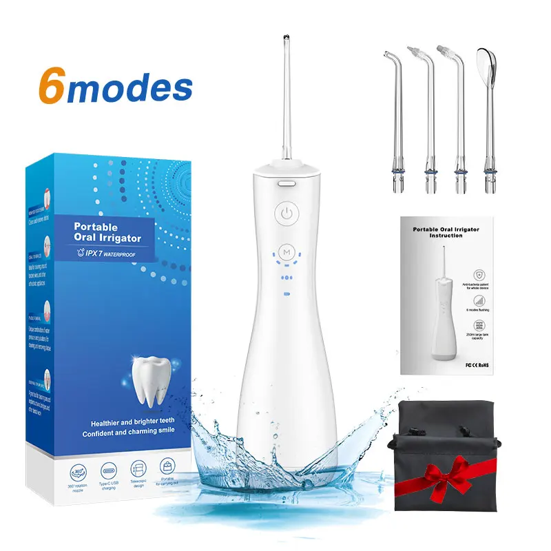 Electric Floss Irrigator Oral Jet Manufacture Dental Portable Cordless 250ml Water Flosser for Orthodontic patients Travel Use