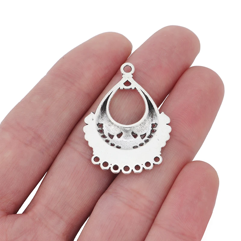 Tibetan Silver Earring Chandelier Multi Strand Connector Charms Pendants for Jewelry Making Accessories 36x25mm