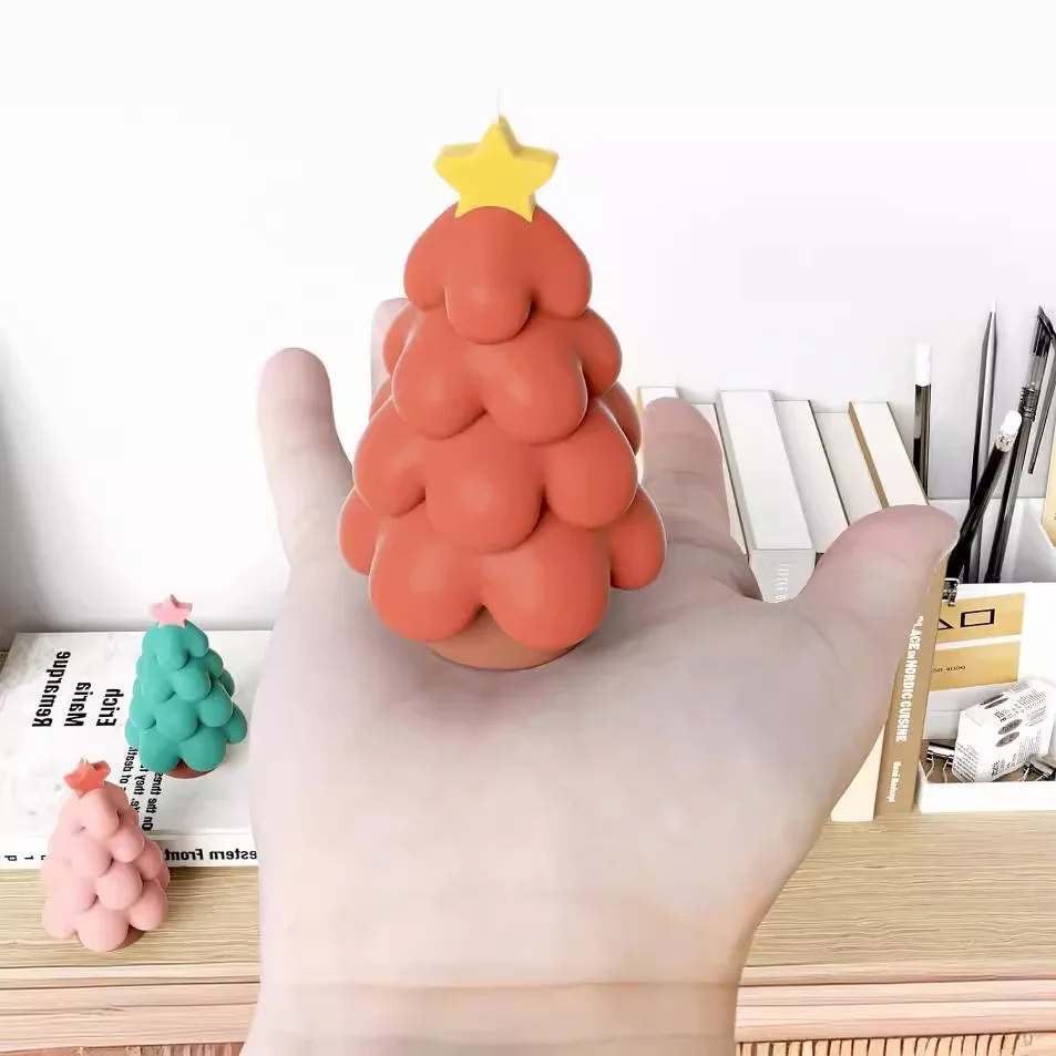 3d Christmas Tree Candle Mold Plaster Ornaments Desktop Decorations Gift Casting Mould Diy Aromatherapy Candle Making Tools