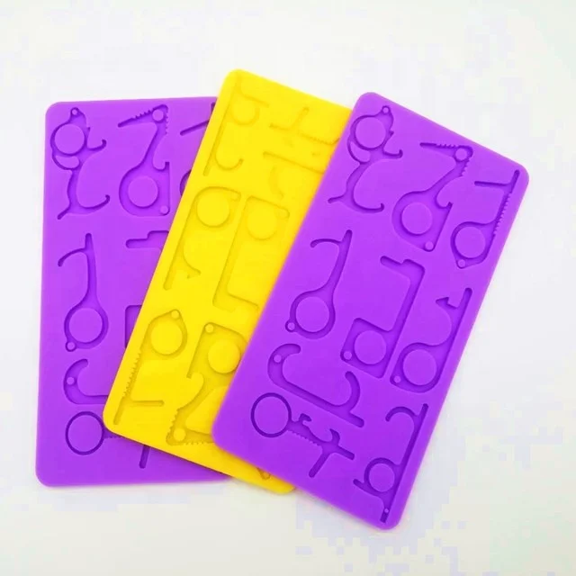 High quality Beautiful Resin Silicone Key chain Mold with 9 shapes easy to keep