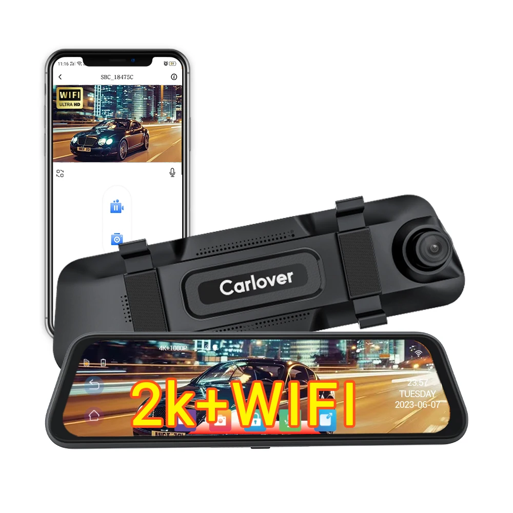 car black box dash cam 2k car mirrors with WiFi connectivity rear camera with BSD blind spot monitoring reminder