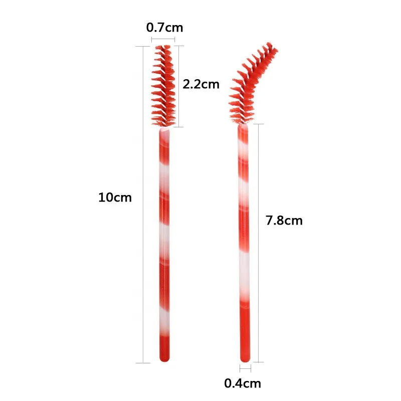 Disposable Make Up Applicator Eyebrow Rotatable Micro Plastic Colorful Spoolie Adjustable Thin Rotating Wand Mascara Brushes