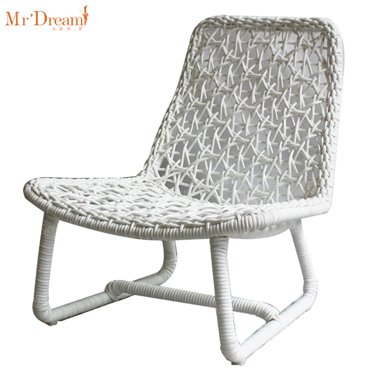 Modern supplier lightweight aluminum rope woven front porch deck outdoor reclining chair