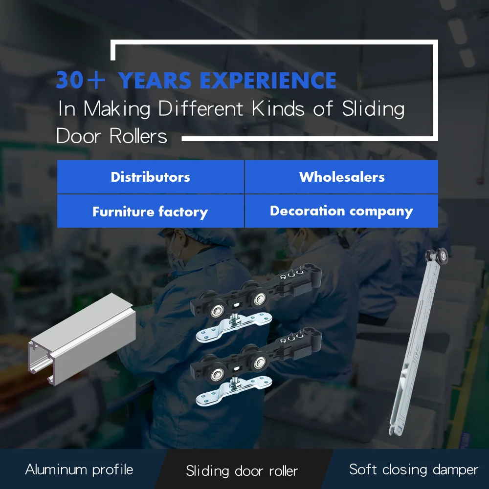 Well quality traditional hanging door roller with closing damper wardrobe door sliding door wheels