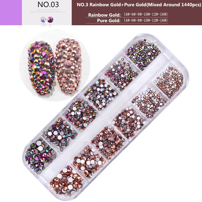 2021 Best Selling OEM Strass Crystal Nail Rhinestones Art Decorations 3D Muliti-size