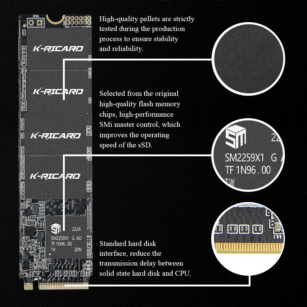Высокоскоростной Внутренний твердотельный привод 256GB M.2 Pcie3.0 SSD 512GB 1TB NVMe 2280 с радиатором