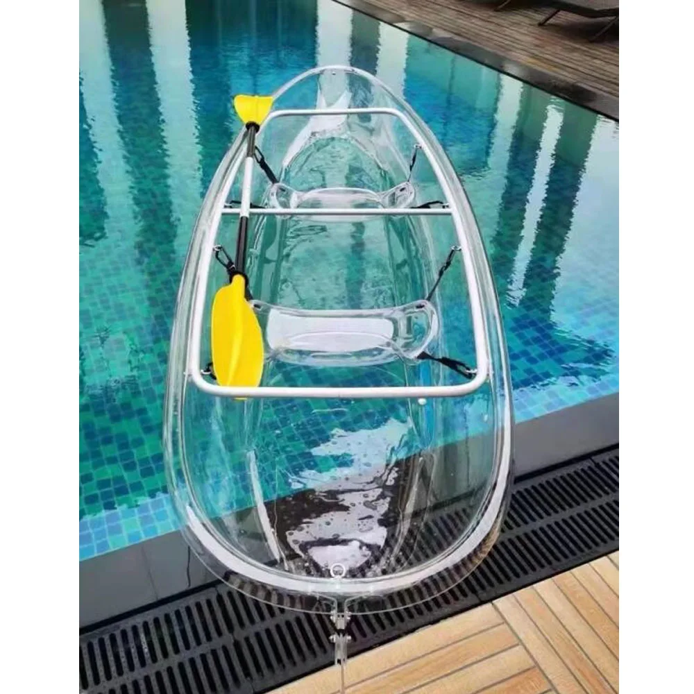 Хит продаж прозрачный Двухместный каяк пластиковое рыболовное каноэ на 2 человек