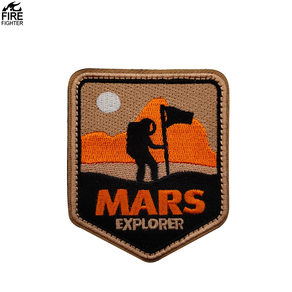 Mars Explorer Embroidery Space Travel Space Suits Shoulder Sew-On Decoration Patch For Bag Hat Astronaut Memorial Badge