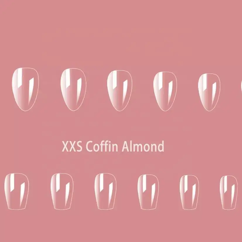 Экстра короткие гелевые Типсы для ногтей XXS XS Гель-лак с миндальным покрытием индивидуальный логотип оптовая продажа изогнутые типсы на шпильке
