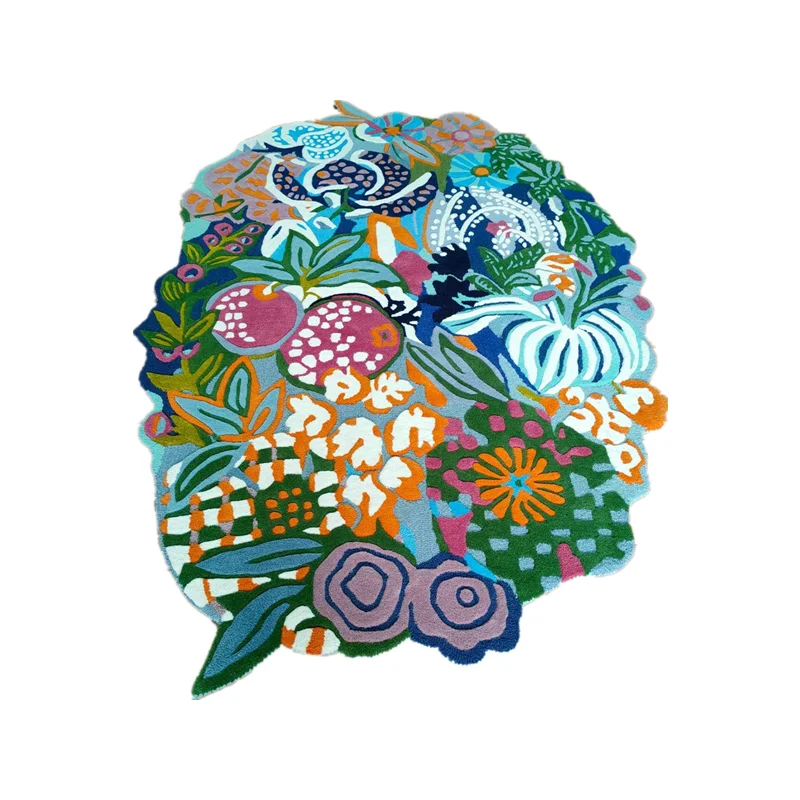 Custom  fine manual Flowers Rugs Artist Unique Pattern Personal Using Mats