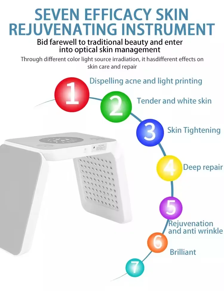 Home use Skin Care Led Light MINI PDT Skin Rejuvenation Led 7 Color Photon Light Therapy Facial Beauty Machine