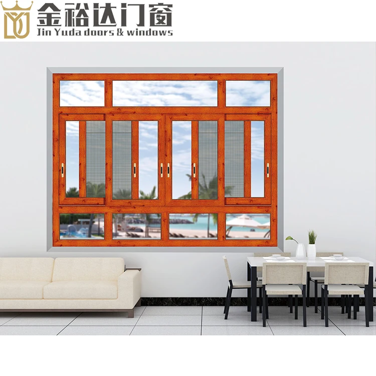 Sliding Windows Double Tempered Glass Safe Decorative And Energy Saving Aluminium Sliding Windows