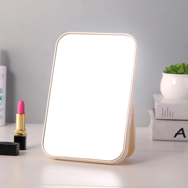 Portable desktop desktop makeup mirror support trademark custom folding home rectangular mirror